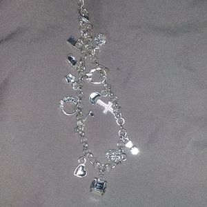 Silver charm bracelet